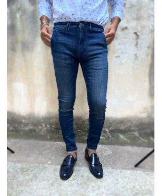 Jeans męskie Key Jey - Niebieskie, Skinny, Elastyczne i Stylowe