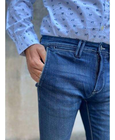 Jeans męskie Key Jey - Niebieskie, Skinny, Elastyczne i Stylowe