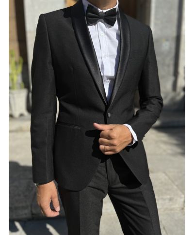 Elegancki smoking meski - Czarny