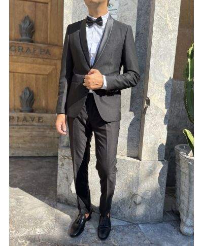 Smoking nero, elegante - Tessuto liscio