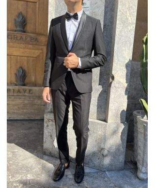 Smoking nero, elegante - Tessuto liscio