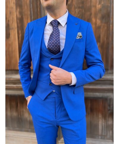 Abito uomo elegante, blu elettrico