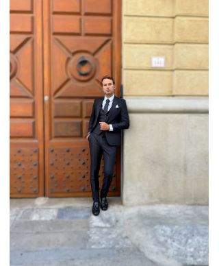 Abito uomo nero, con gilet - Autunno inverno - New collection