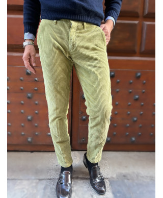 Pantaloni uomo in velluto - Lime