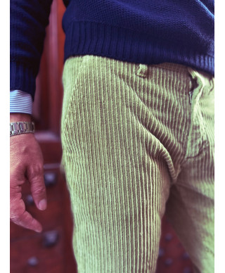 Pantaloni uomo in velluto - Lime