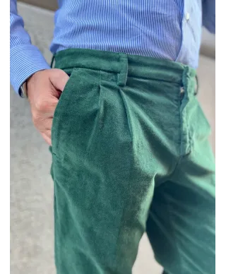 Pantaloni uomo, in velluto - Verde - Paul Miranda