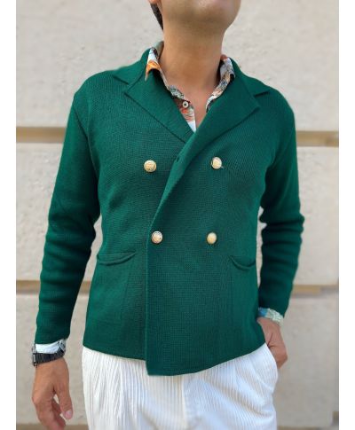 Sweter męski, kardigan - Dwurzędowy - Made in Italy