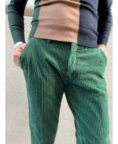 Pantaloni uomo in velluto - Verde bosco