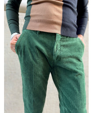 Pantaloni uomo in velluto - Verde bosco