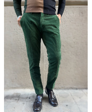 Pantaloni uomo in velluto - Verde bosco