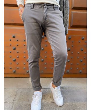 Spodnie męskie w kolorze szarym - kej jey, model Chinos
