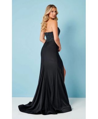 Vestito a sirena - Da cerimonia - spacco sul la coscia - Colore nero