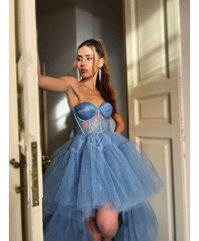 Abito elegante da cerimonia - Hura - Azzurro