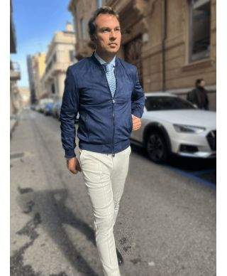 Spodnie męskie, białe - Slim – Paul Miranda – Made in Italy
