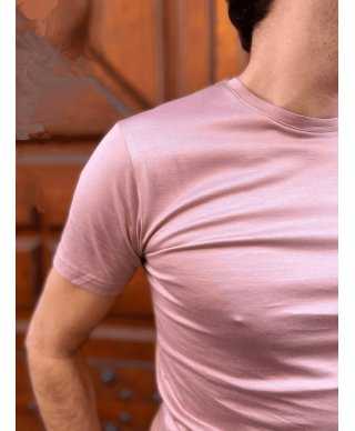 Męska koszulka T- shirt - Kolor łososiowy - Paul Miranda - Made in italy