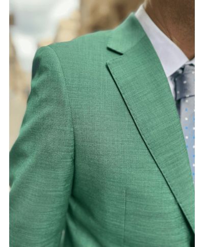 Elegancki garnitur męski – Jednorzędowy -  Zielony
