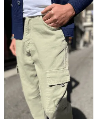 Jeans uomo con tasconi - Verde lime