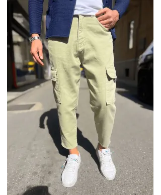 Jeans uomo con tasconi - Verde lime