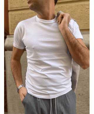 Męska koszulka - T- shirt - Kolor biały – Paul Miranda - Made in italy -