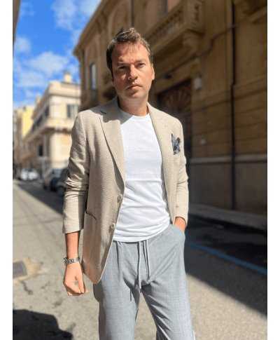 Męska koszulka - T- shirt - Kolor biały – Paul Miranda - Made in italy -